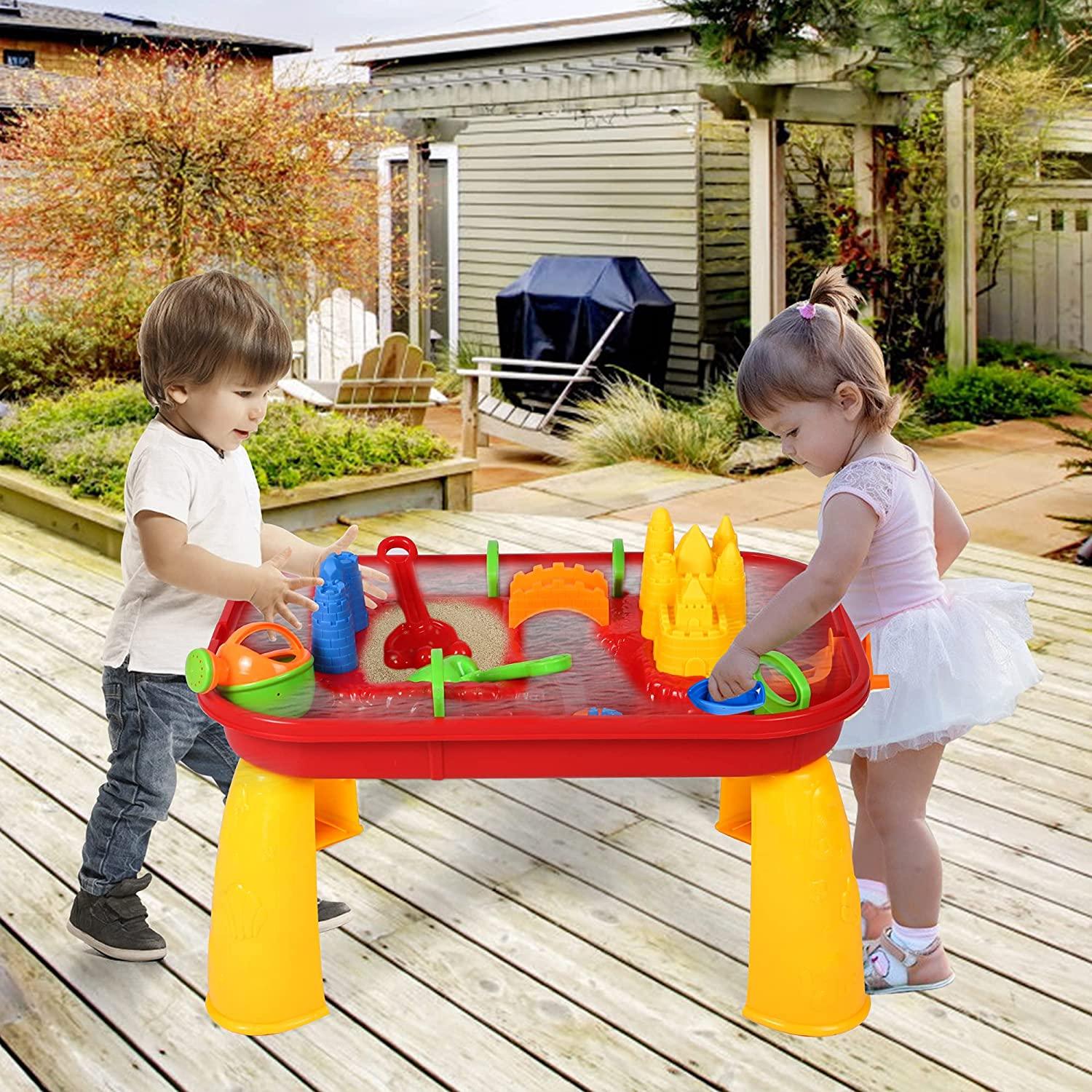 (Out of Stock) Water Table for Toddlers Kids Play Sand & Water Activity Table Summer Beach Toys for Outside - Bosonshop