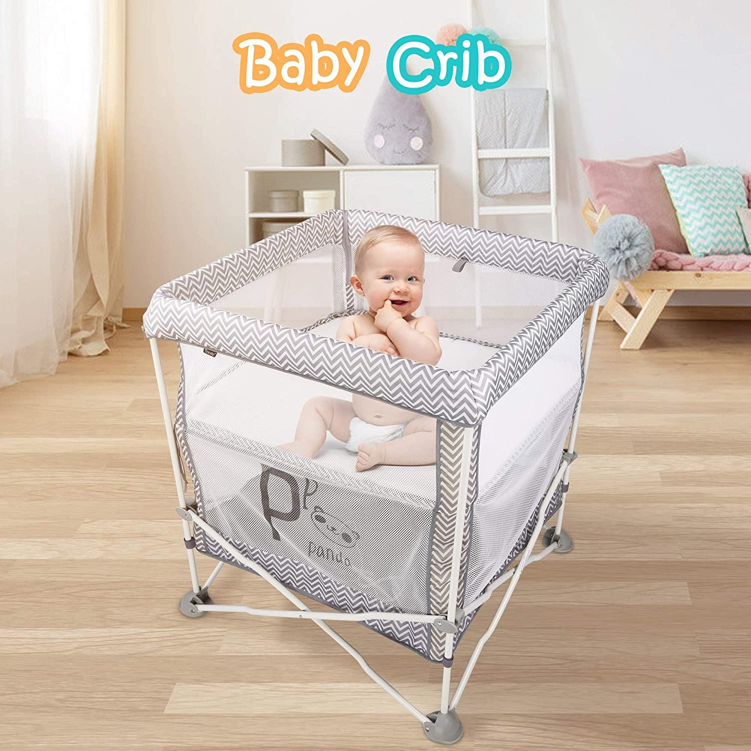 4 in 1 - Baby Portable Crib | Newborn Bedside Sleeper Bassinet | Folding Playpen | Infant Jumper, with Skin-Friendly - Bosonshop