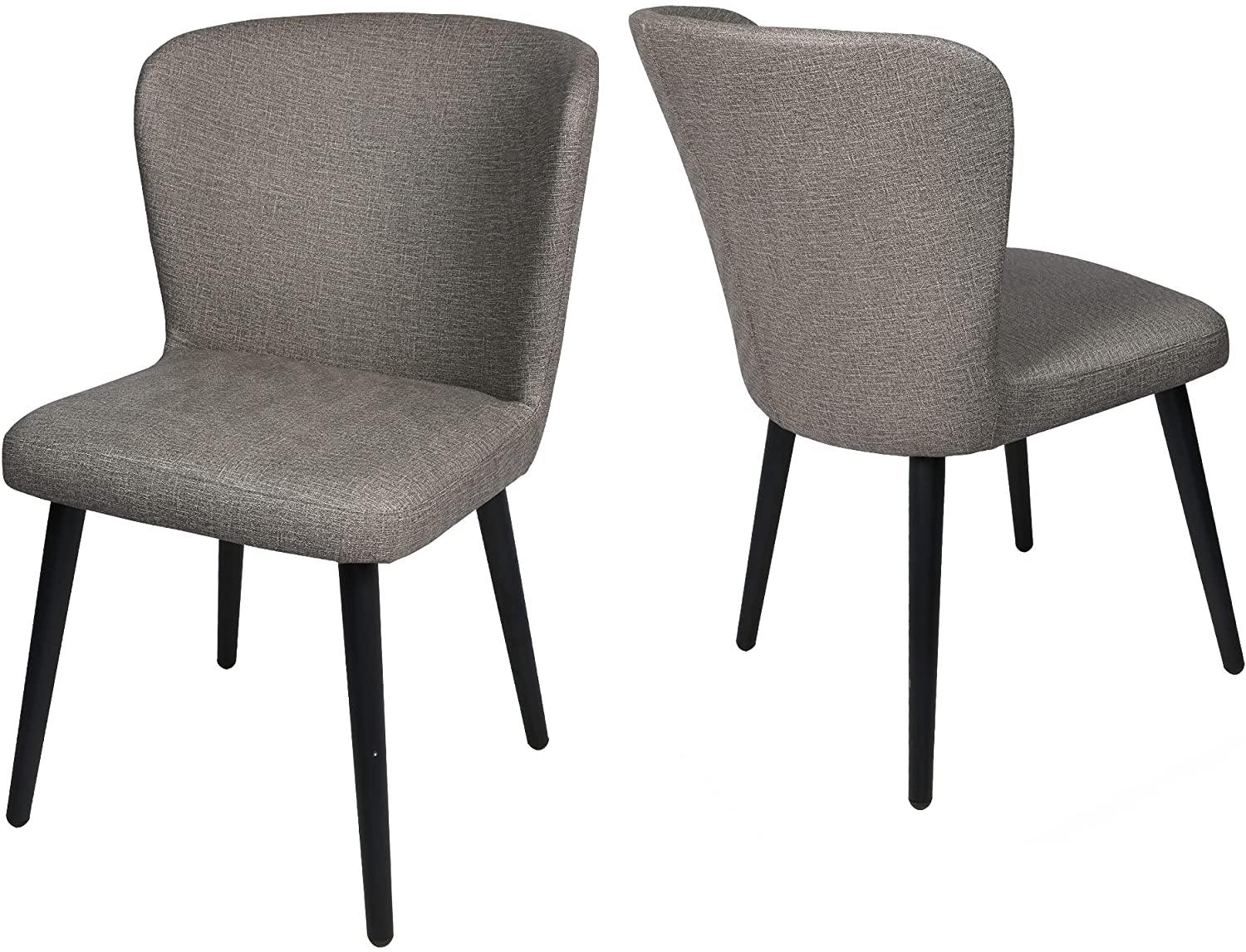 Set of 2 Kitchen Dining Room Chair Leather Chair with Fire Retardant & Water Repellent Vinyl Seat, Grey - Bosonshop