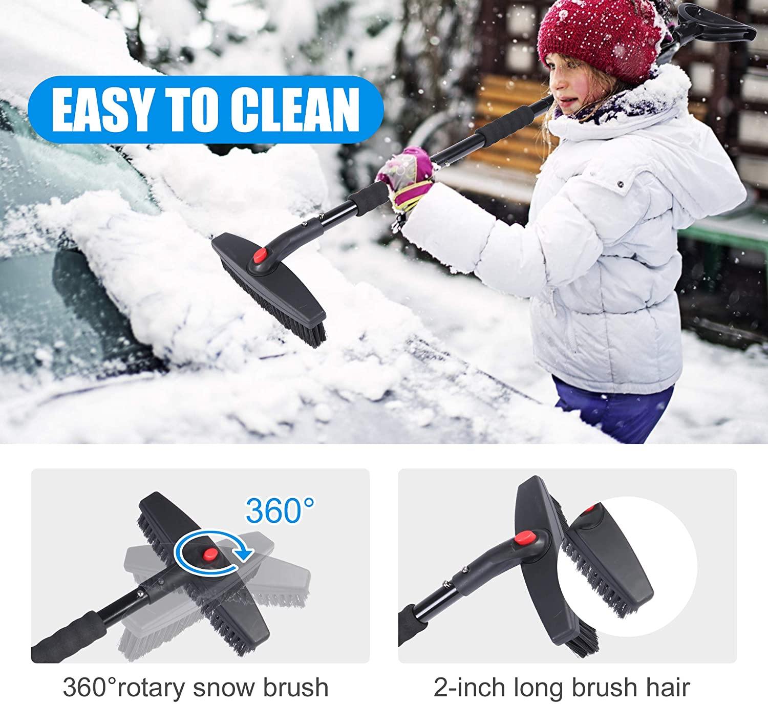 Snow Shovel Kit with Ice Scraper, 3-in-1 Adjustable Emergency Snow Shovel Removal Set for Car, Camping and Outdoor - Bosonshop