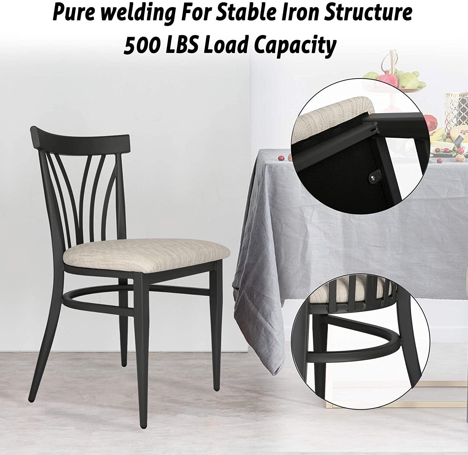 Mid-Century Modern Dining Room Chair Set of 2 with Ergonomic Curved Back Metal Frame Classy Kitchen Side Chair Fully - Bosonshop