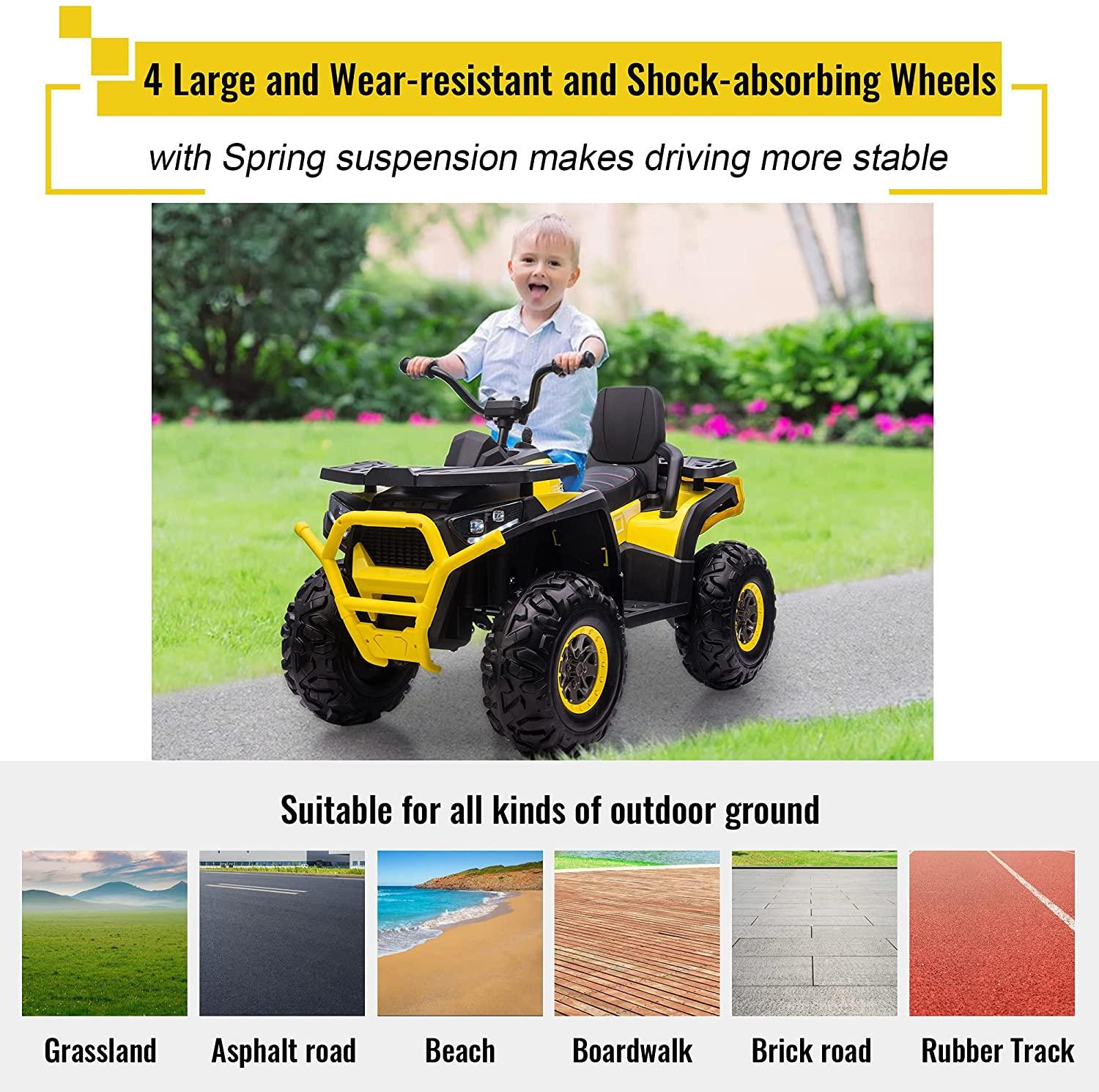 12 V Kids Electric 4-Wheeler ATV Quad with MP3 and LED Lights - Bosonshop