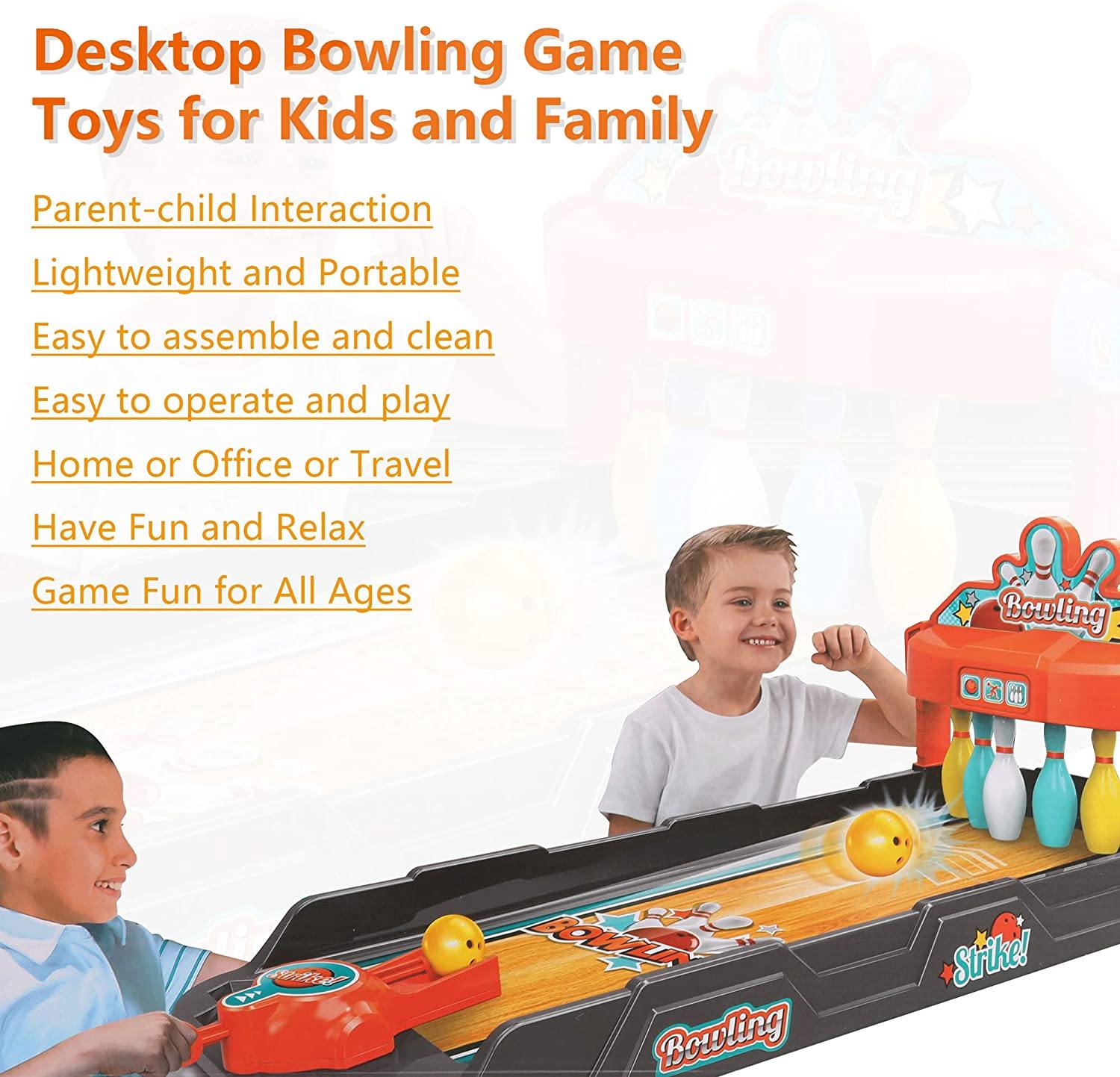 Desktop Bowling Game Toys for Kids and Family, Parent-Child Interaction Launcher Bowling Toy Finger Game for Indoor Home Party Have Fun Relax - Bosonshop