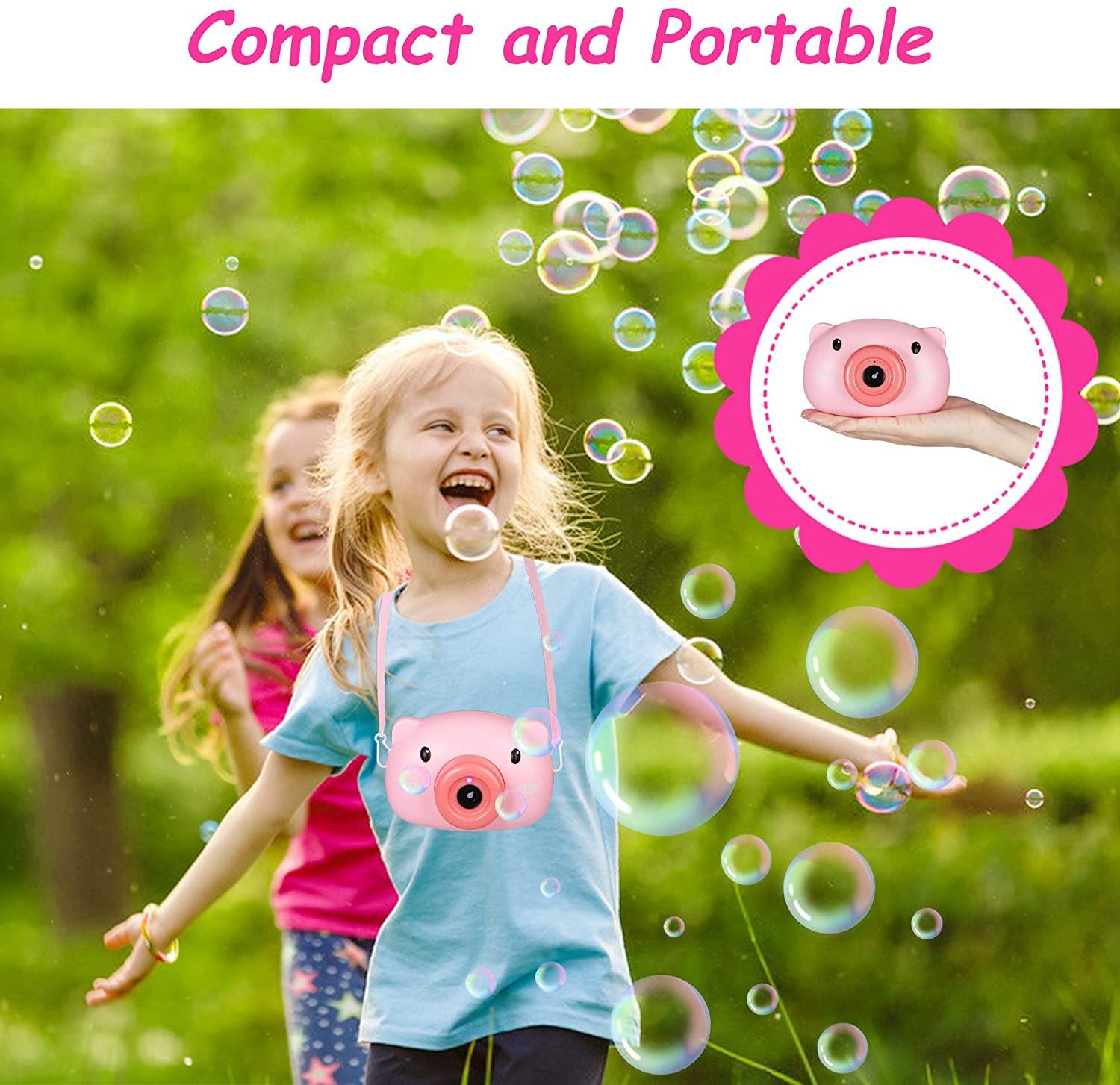 Bubble Machine for Kids Toddlers Automatic Bubble Maker with Light and Music, Boys Girls Electric Blower Toys for Outdoor Park Birthday Party (Pink) - Bosonshop