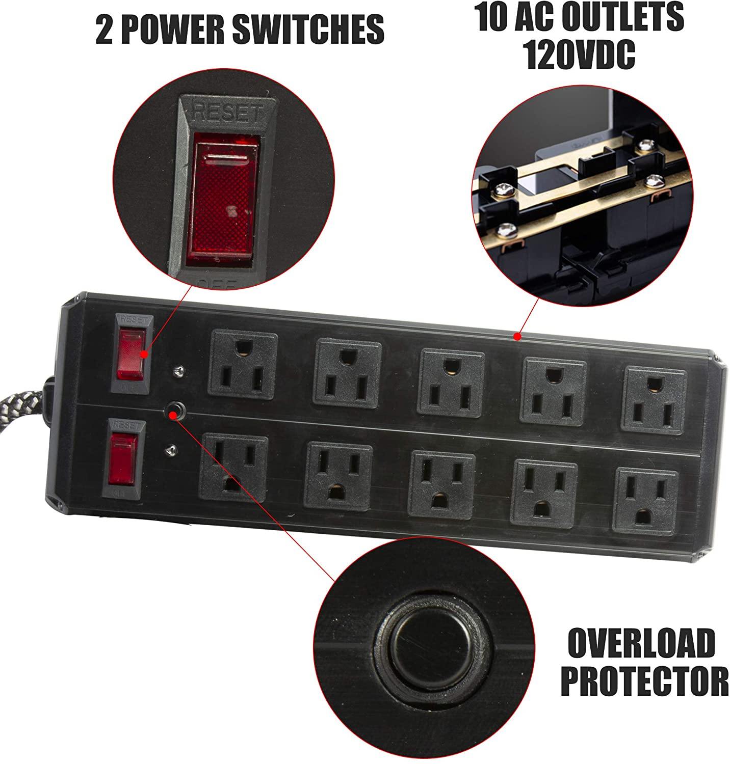 Surge Protector Power Strip with Outlets  Ports 6-Foot Cord for Home, Office -Black - Bosonshop