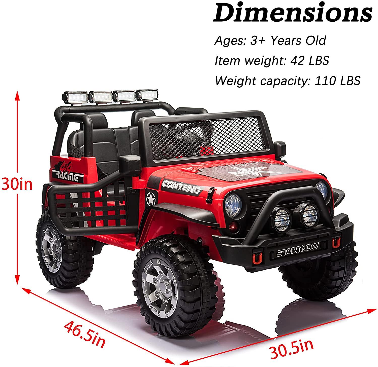 12V Electric Kids Ride On Car 2- Seat SUV Truck w/ Remote Control/ Spring Suspension/ LED Lights/ Bluetooth/ MP3 - Bosonshop