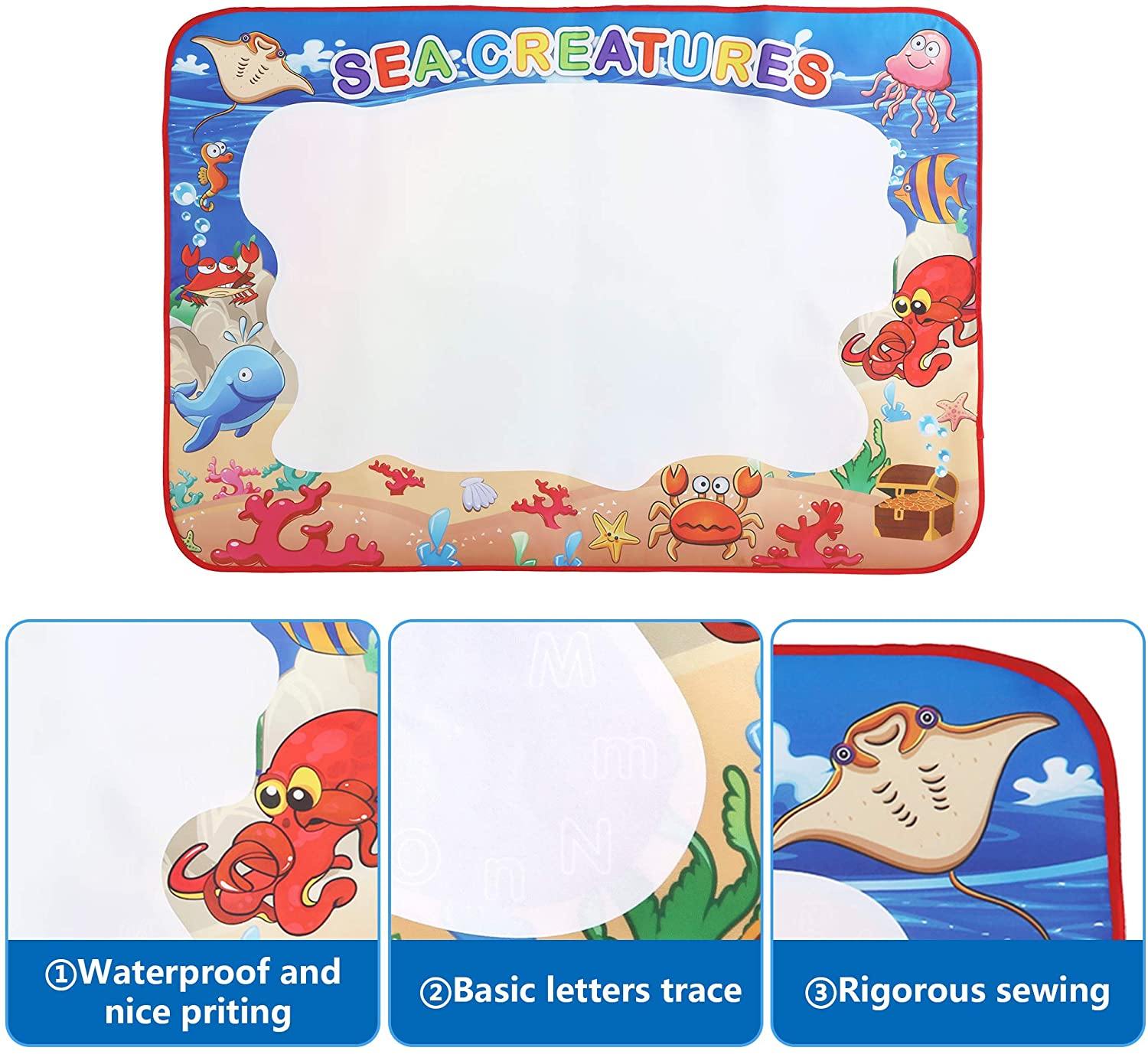 Water Doodle Mat 39 x 28 inches Water Colors Drawing Board for Children Educational Toys for Kids Boys Girls - Bosonshop