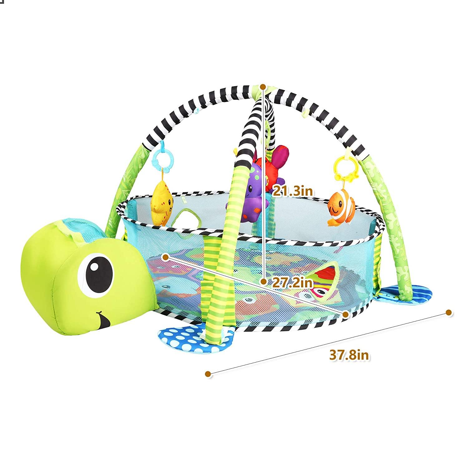 Baby Activity Gym & Ball Pit 3-in-1 Baby Playmat for Tummy Time Activity Center for Infants Toddlers with 30 Balls and 4 Linkable Toys - Bosonshop