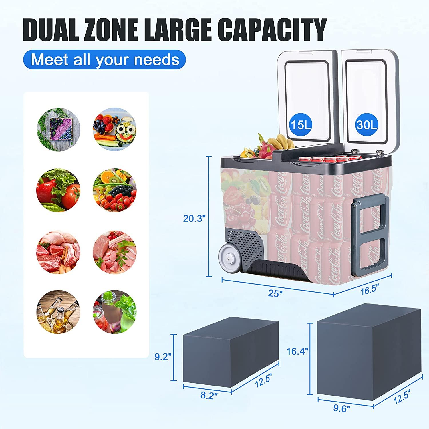 47 Quart Electric Car Cooler Portable Car Refrigerator 12v/24v Camping Fridge Freezer - Bosonshop