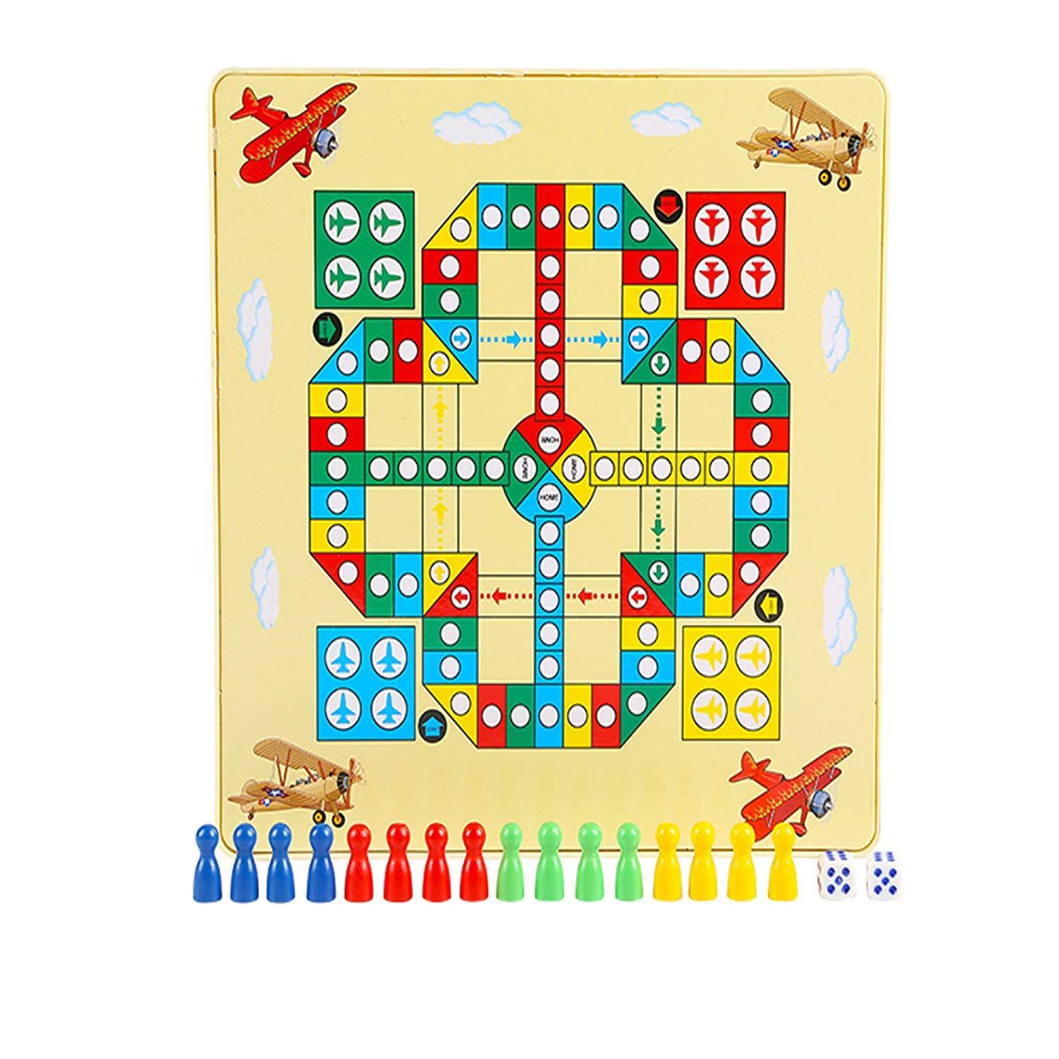 Bosonshop 2 In 1 Toddler Maze Puzzle Fun Farm +Flying Chess Board Game Balance Training Toys for Kids