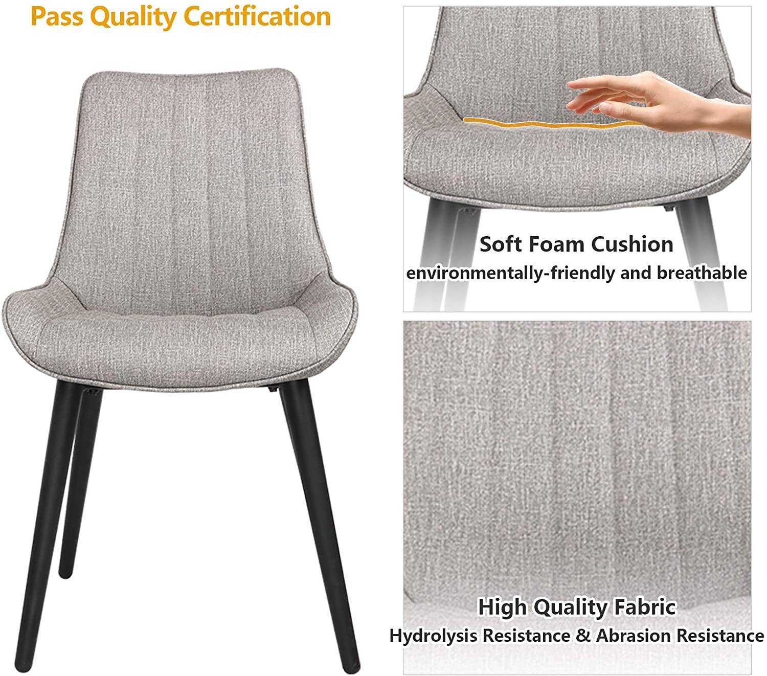 2 Set Modern Accent Chairs with Soft Foam Cushion, Comfortable and Easy to Clean, Curved Ergonomic Design, Dining Room Chair - Bosonshop