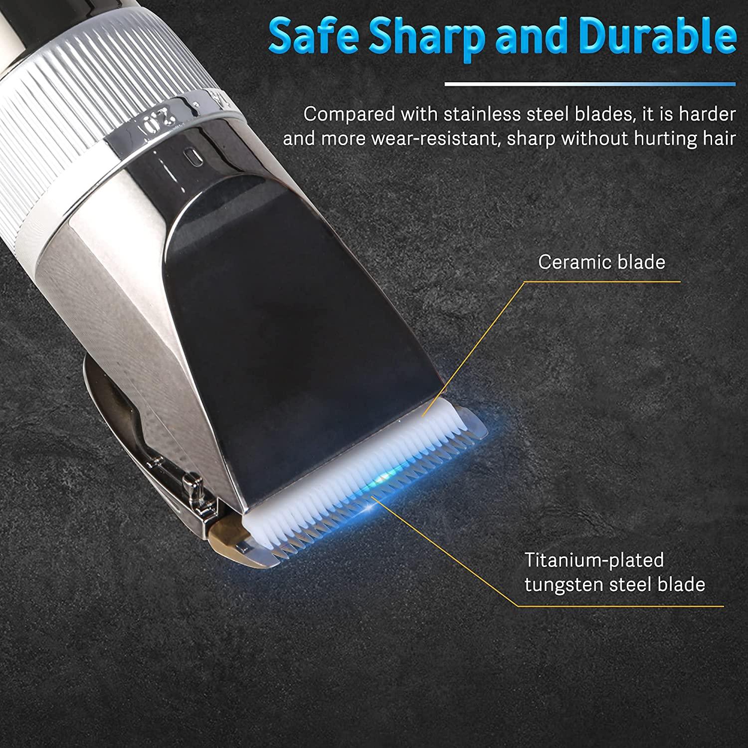 Electric Cordless Rechargeable Hair Clipper Kit for Men with Charging Base for Barbers 4 Guide Combs & 5 Speeds - Bosonshop