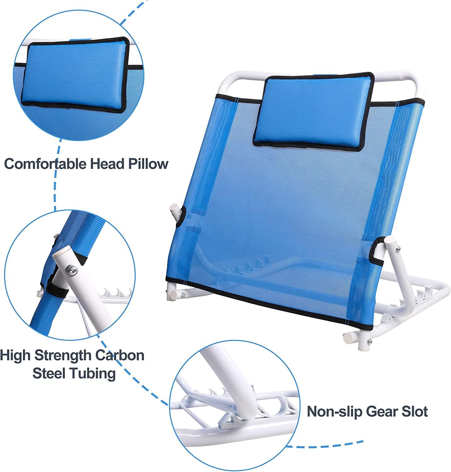 Portable Folding Lifting Bed Backrest with Head Pillow, Reading Bed Rest Pillows, Adjustable Sit-Up Back Rest - Bosonshop