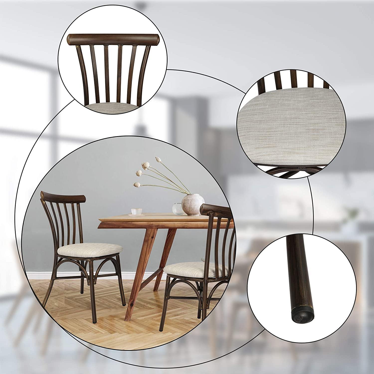 2 PCs Upholstered Dining Chairs Set, Aluminum Frame With Wood Finish, Modern PU Seat Style Suitable For Home And Restaurant Use - Bosonshop