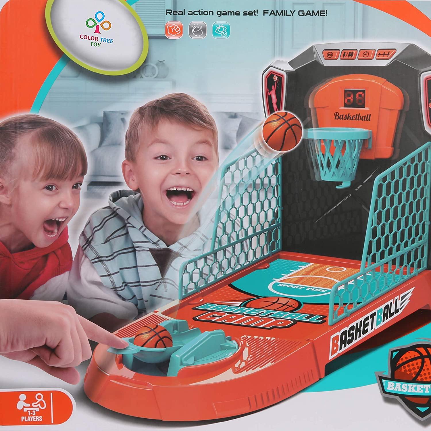 Kids Basketball Shooting Game Desktop Toys with Electronic Scorer and Music and Lights, One or Two Player Table Game Toy - Bosonshop