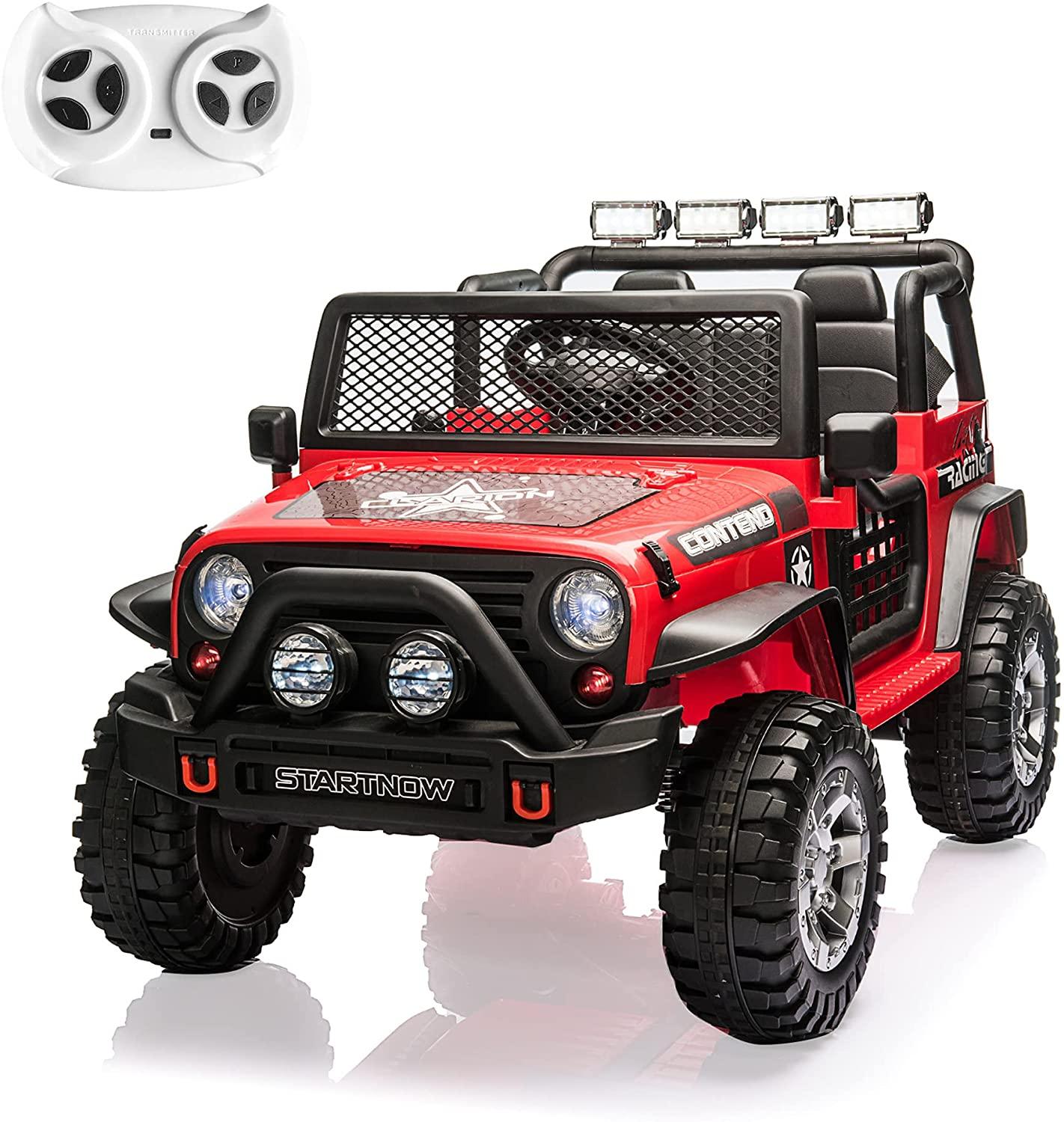 12V Electric Kids Ride On Car 2- Seat SUV Truck w/ Remote Control/ Spring Suspension/ LED Lights/ Bluetooth/ MP3 - Bosonshop