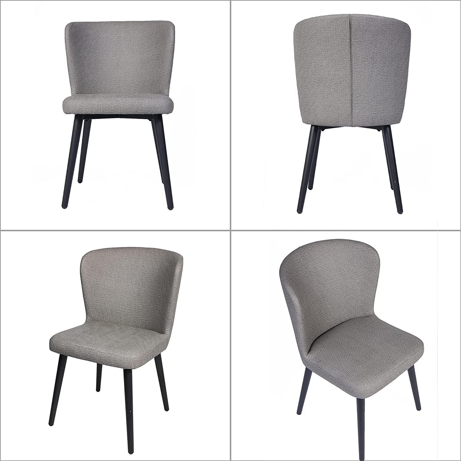 Set of 2 Kitchen Dining Room Chair Leather Chair with Fire Retardant & Water Repellent Vinyl Seat, Grey - Bosonshop