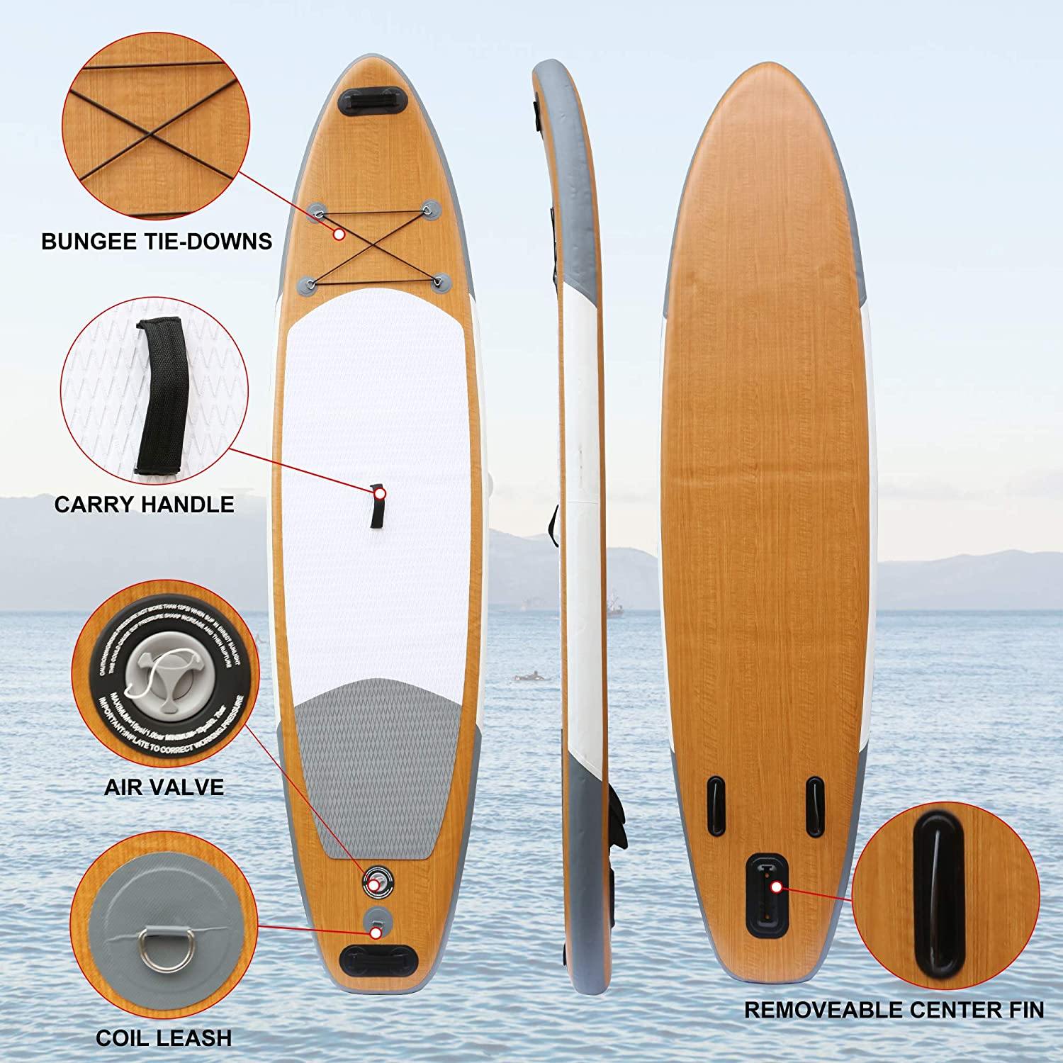 SUP Inflatable Stand Up Paddle Board with ISUP Accessories Backpack Paddle Pump Leash Fin and Repair Kit for Youth & Adult - Bosonshop