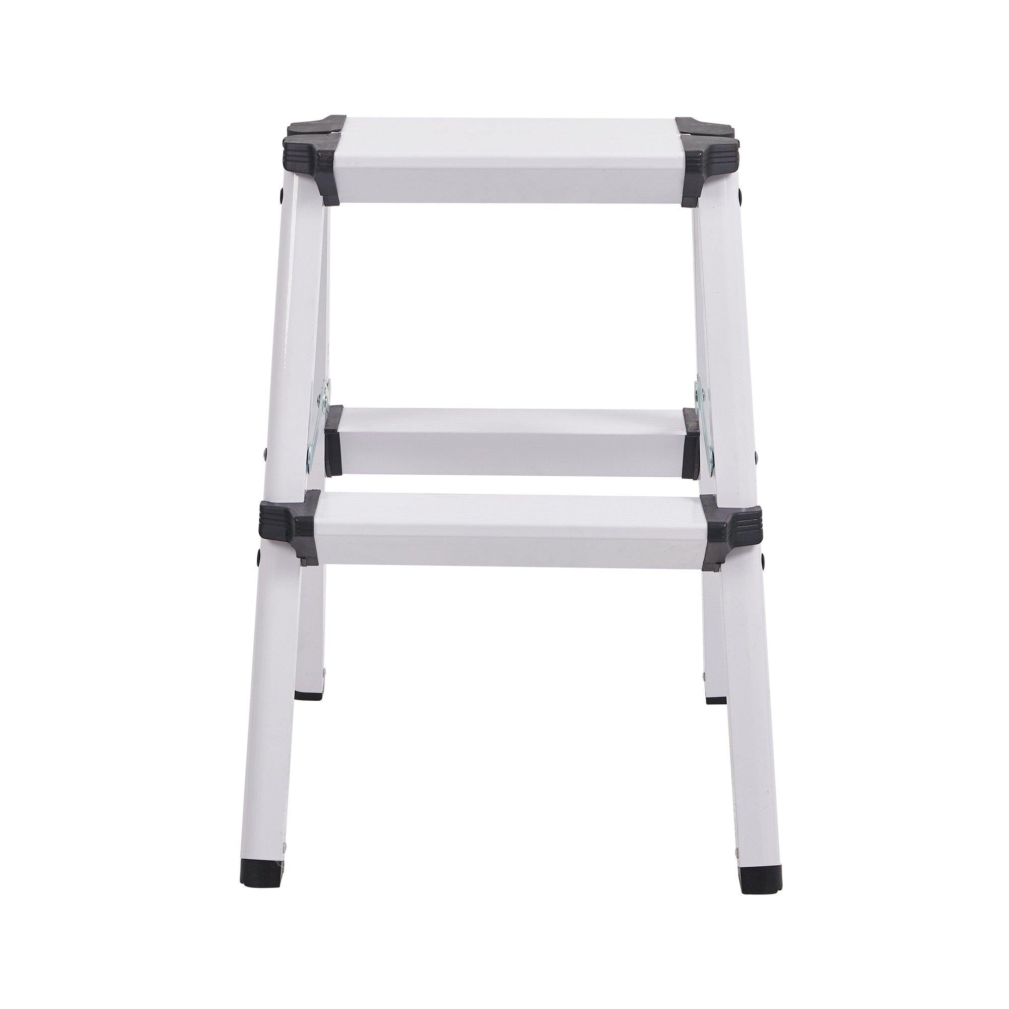 Folding 2 Step Stool Light Weight Aluminum Step Ladder, 250 lbs Capacity (19"H) - Bosonshop