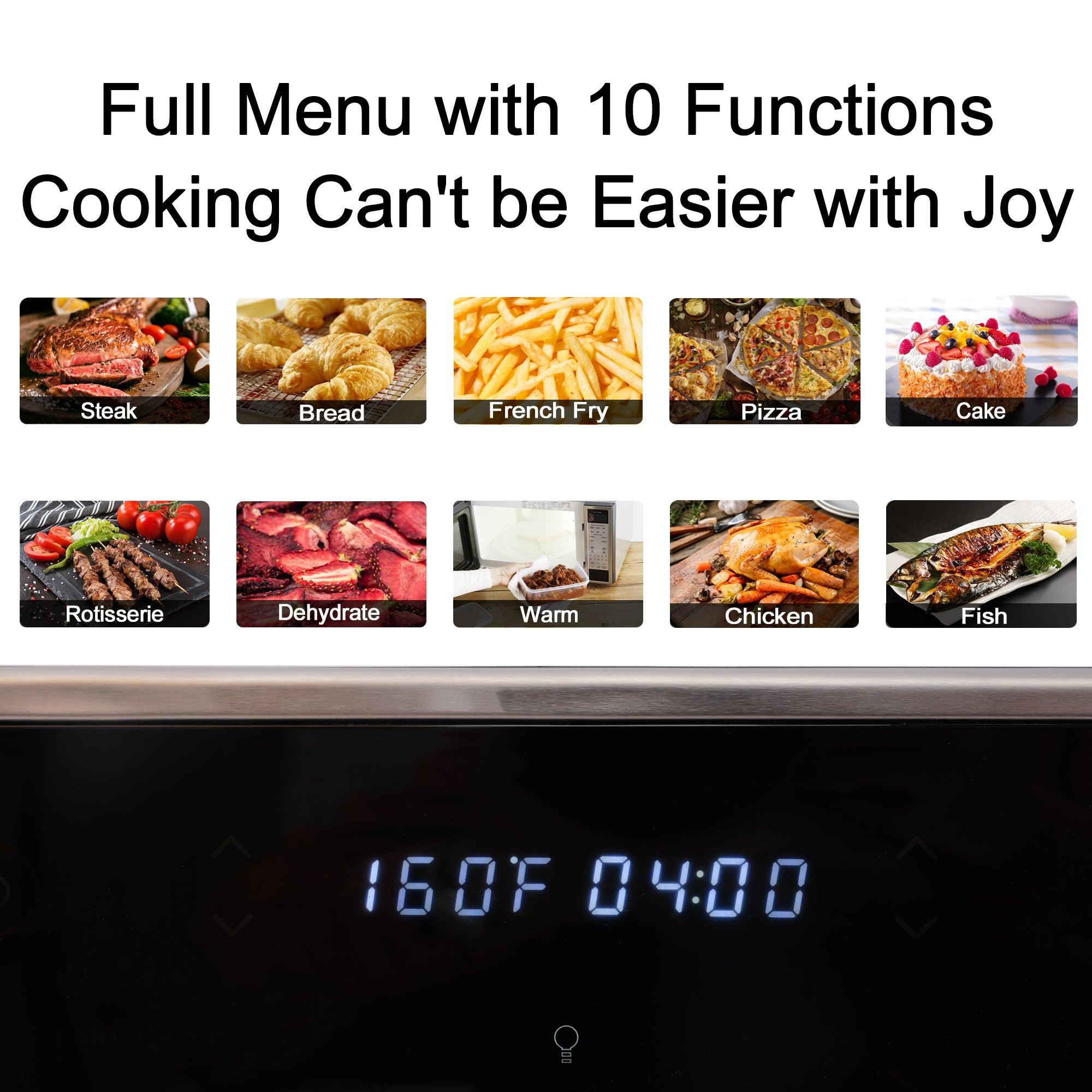 Digital Air Fryer Toaster Oven, 24 QT 10-In-1 Convection Countertop Oven Combination w/ 6 Accessories, Stainless Steel Finish, 1700W - Bosonshop