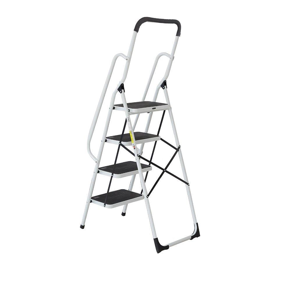 Bosonshop Portable Anti-Slip 4 Step Ladder with Wide Pedal and Sturdy Handrails