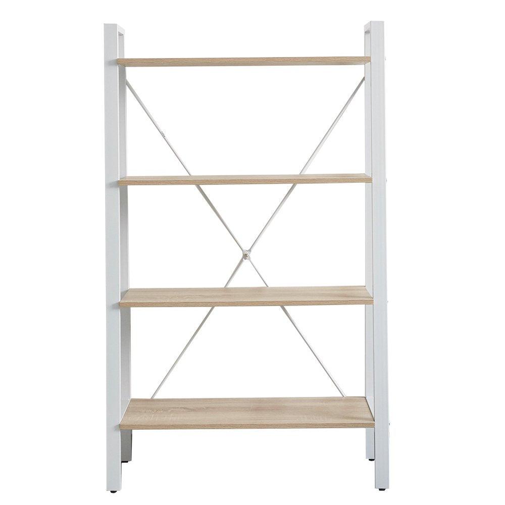 Bosonshop Free Standing Open Bookcase Storage Shelf Units Display Stand, Oak and White