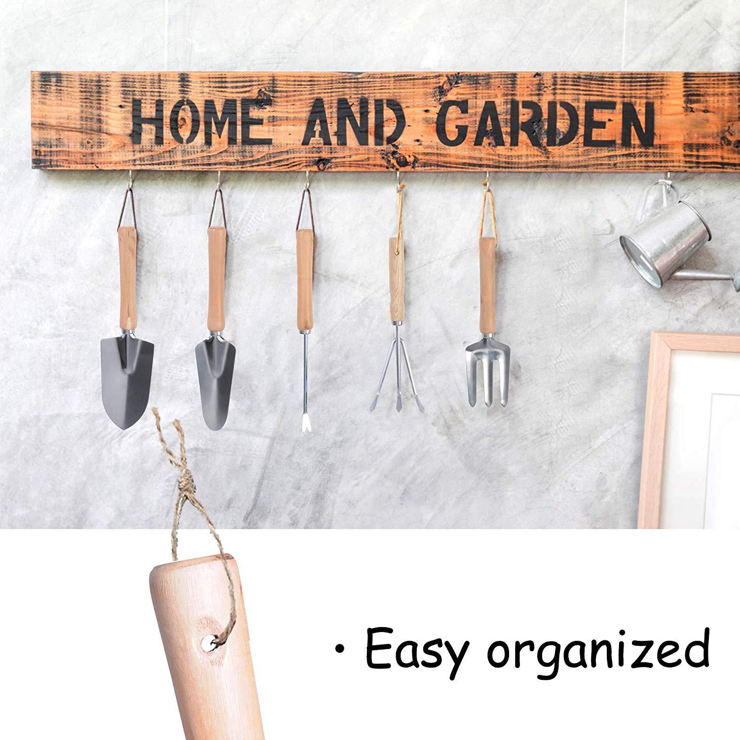 Bosonshop 8 PCS Garden Tools Set with Storage Organizer for Men & Women