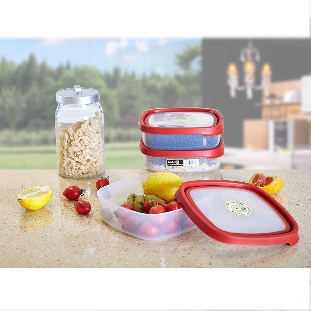 Bosonshop  6 Piece Food Storage Container Set with Easy Locking Lids,BPA Free and 100% Leak Proof,Plastic