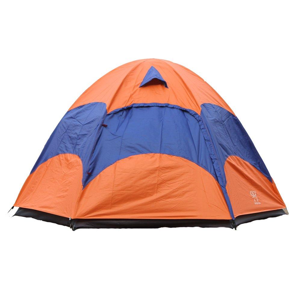 Bosonshop 3-4 Person Easy Setup Double Tent Waterproof Moisture-proof, Orange