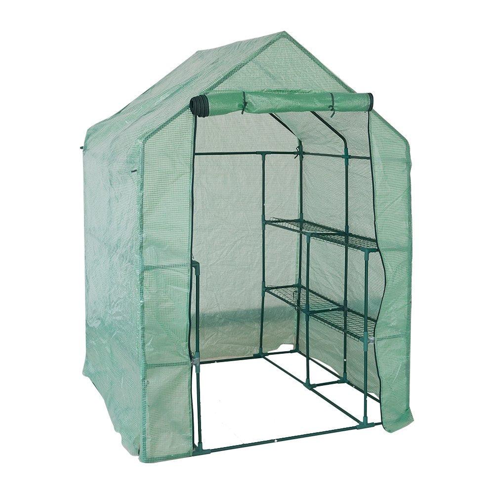 Bosonshop  Walk in Mini Outdoor Greenhouse 2-Tier 8-Shelf 56.3”(L) x 56.3“(W) x 76.7“(H)