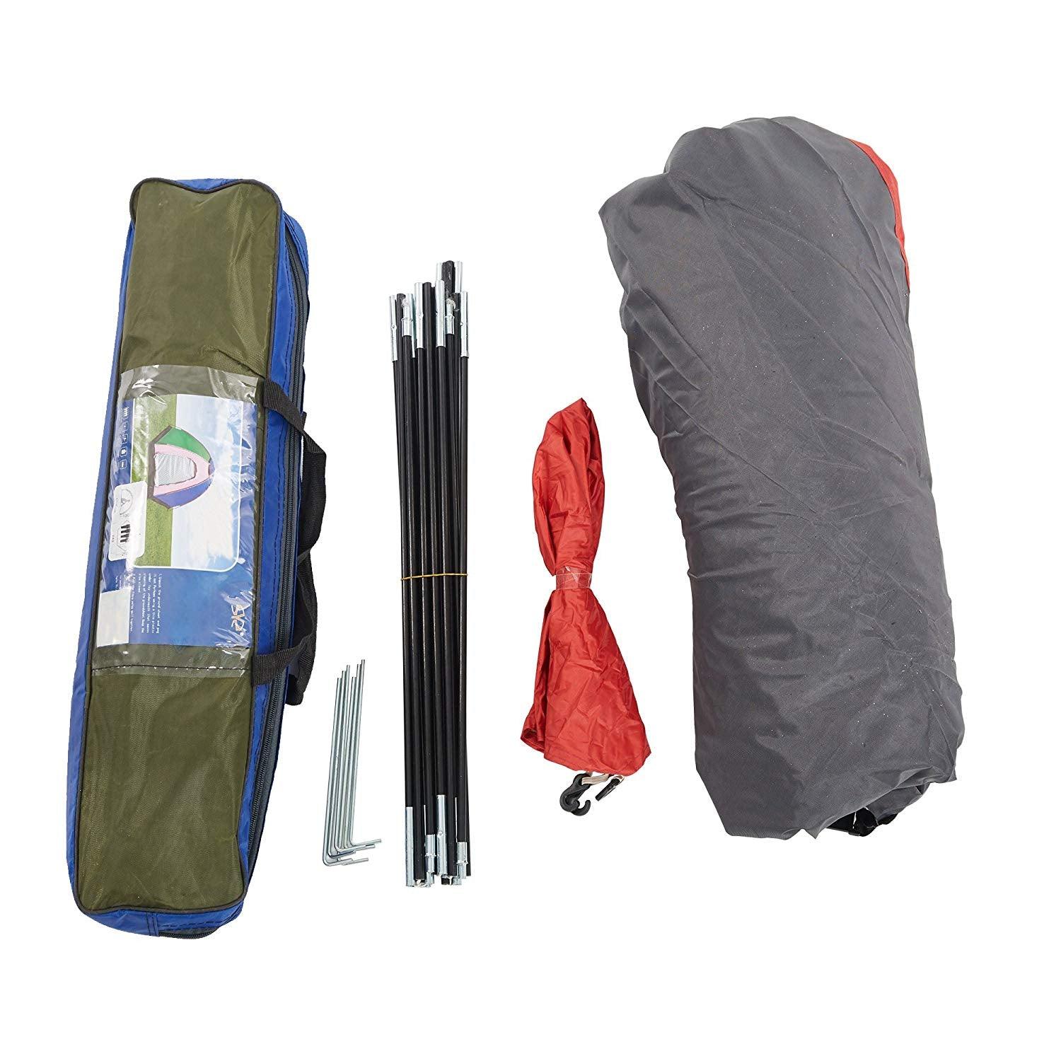 Bosonshop 2-3 Person Tent with Carry Bag Waterproof Moisture-proof, Red