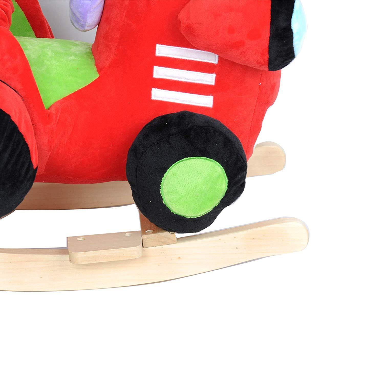 Bosonshop Plush&Wooden Ride On Rocking Horse Play Train for Toddlers