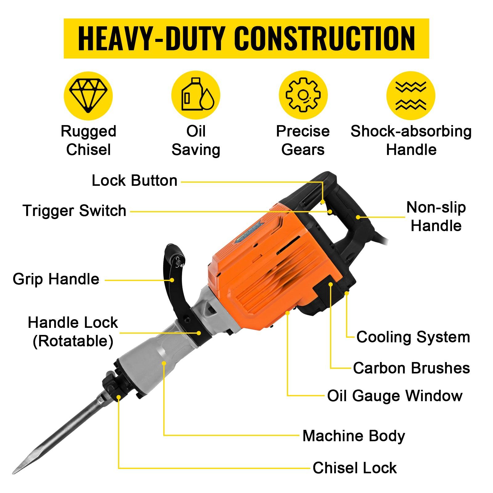 (Out of Stock) Multifunctional Rotary Hammer 3600W Ground Breaking Concrete Electric Hammer Tool Impact Drill - Bosonshop