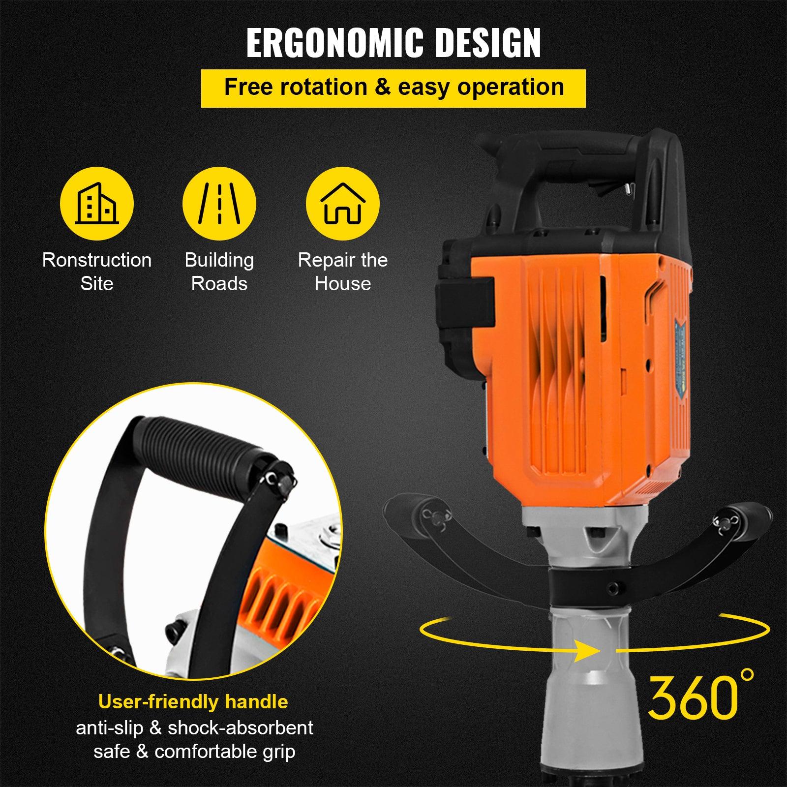 (Out of Stock) Multifunctional Rotary Hammer 3600W Ground Breaking Concrete Electric Hammer Tool Impact Drill - Bosonshop