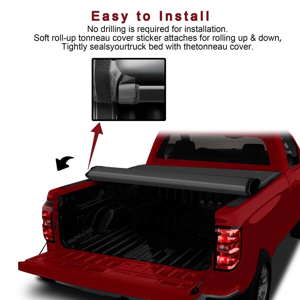 6.4Ft Roll Up Soft Tonneau Cover Truck Bed for 2002-2018 Dodge Ram 1500 - Bosonshop