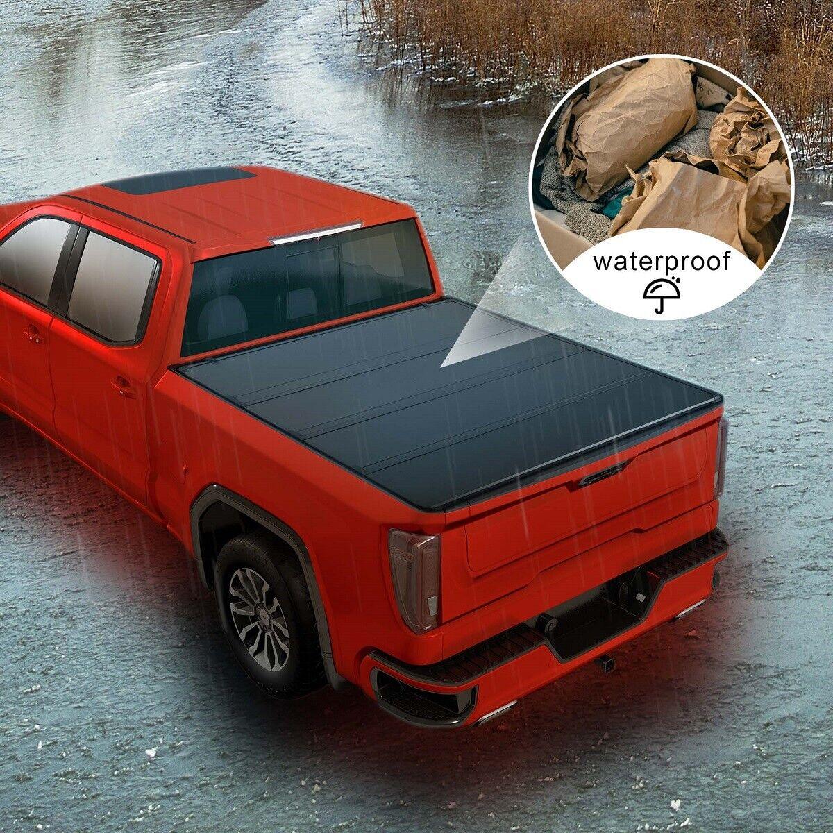 5.8Ft 4-Fold Hard Tonneau Cover Truck Bed for 19-22 Chevy GMC Sierra 1500 - Bosonshop