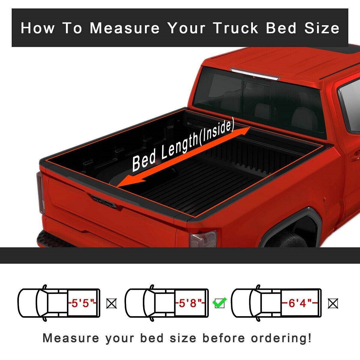 5.8Ft 4-Fold Hard Tonneau Cover Truck Bed for 19-22 Chevy GMC Sierra 1500 - Bosonshop