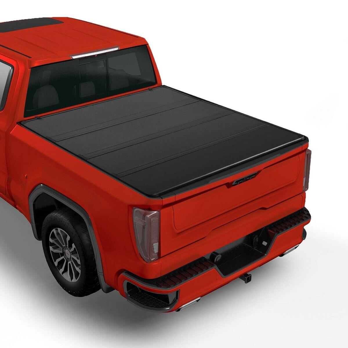 5.5Ft 4-Fold Hard Tonneau Cover w/Light Truck Bed for 2015-2022 Ford F150 - Bosonshop