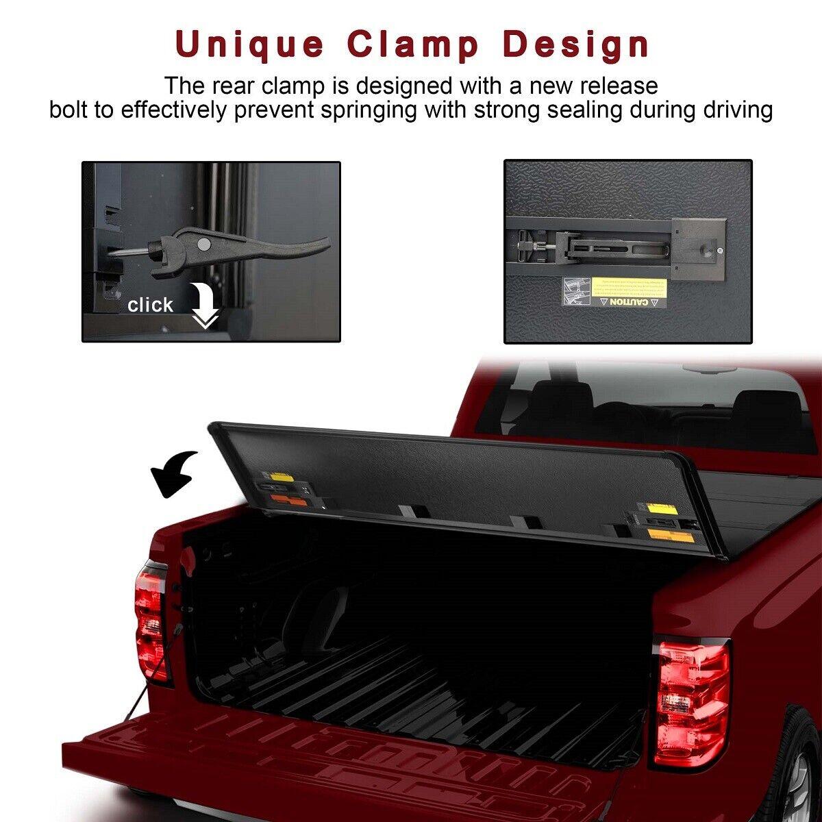 5.5Ft 4-Fold Hard Tonneau Cover w/Light Truck Bed for 2015-2022 Ford F150 - Bosonshop