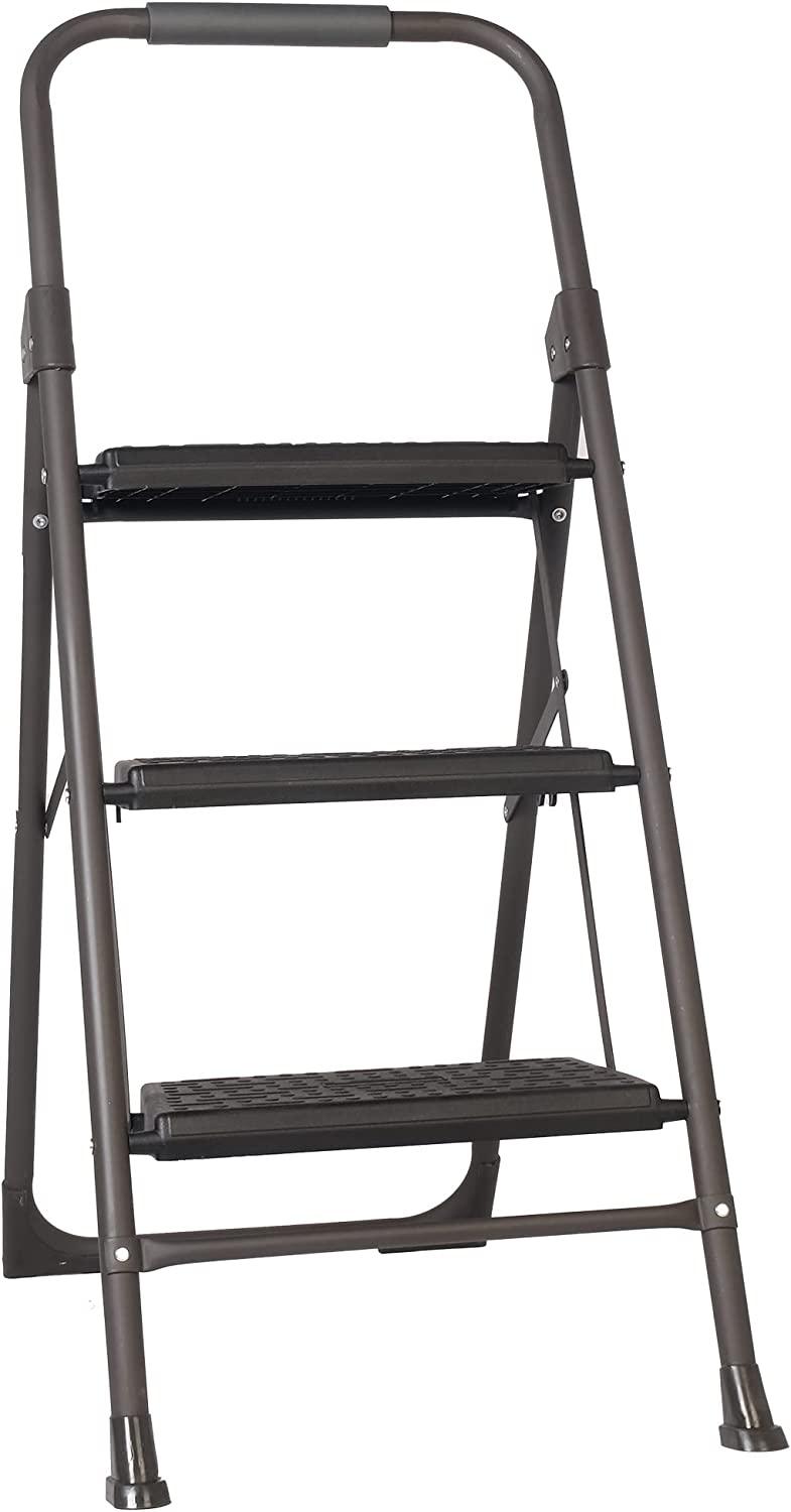 Step Ladder Folding Step Stool 3 Step Ladder with Wide Anti-Slip Pedal - Bosonshop