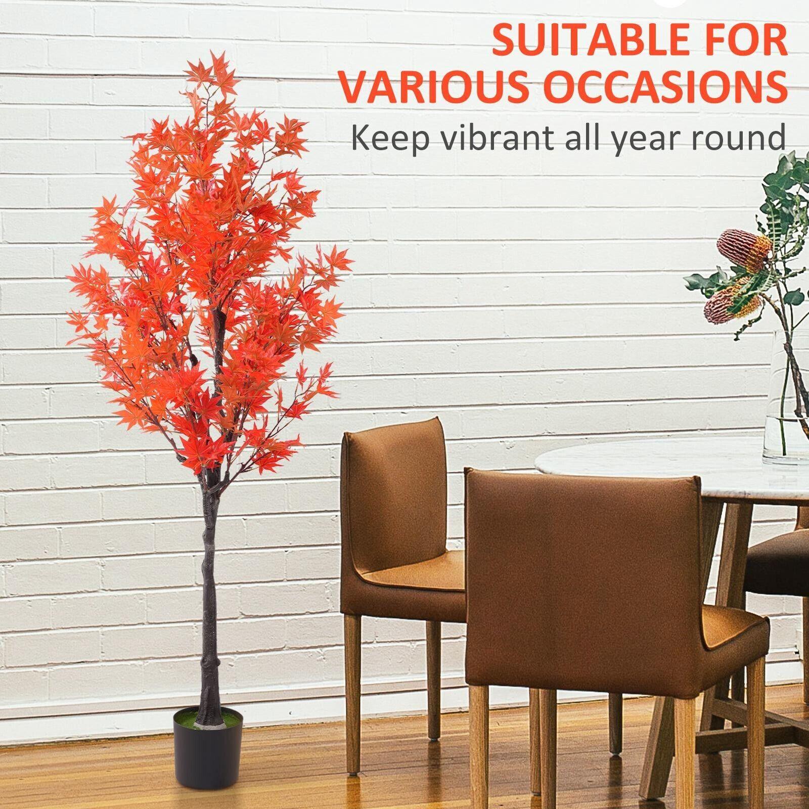 (Out of Stock) 5.2' Autumn Maple Artificial Tree Plastic PEVA Leaf Home Decoration - Bosonshop