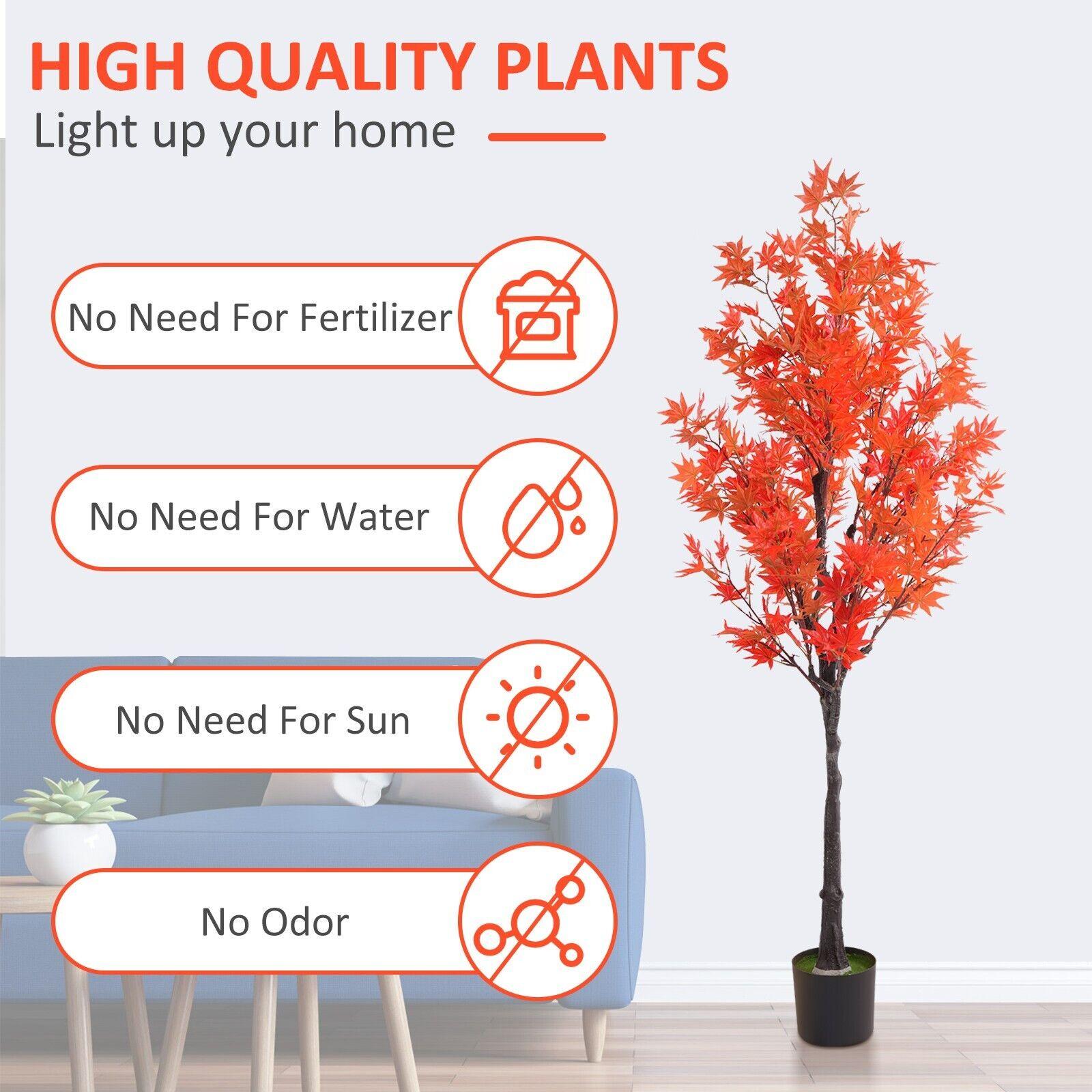 (Out of Stock) 5.2' Autumn Maple Artificial Tree Plastic PEVA Leaf Home Decoration - Bosonshop