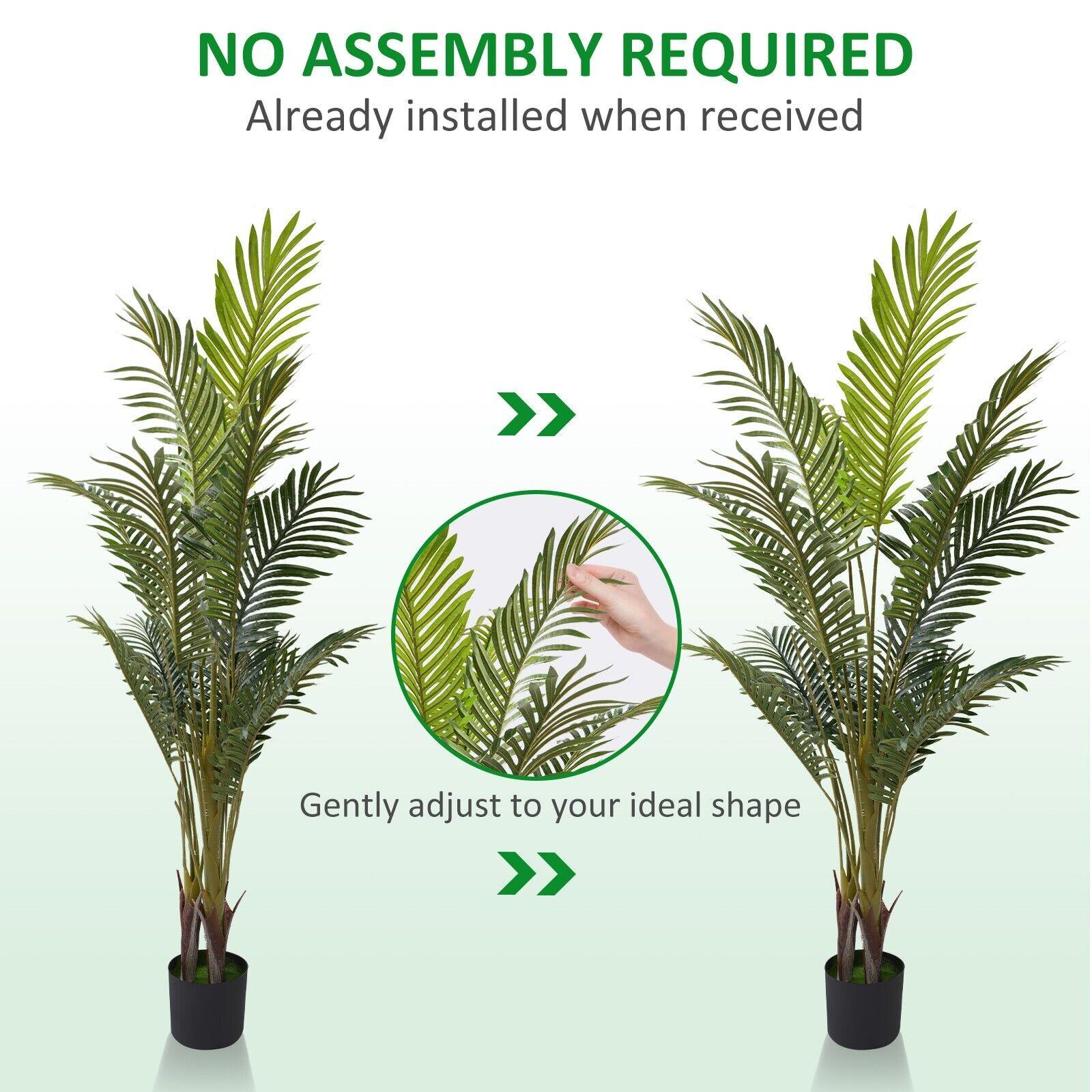 5.2' Artificial Palm Tree in Pot Indoor Ornament Green Plant - Bosonshop