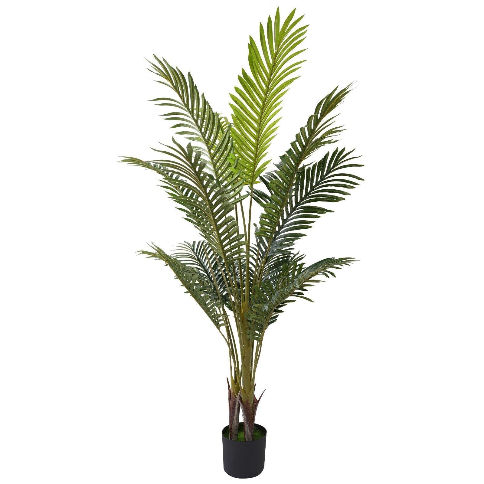 5.2' Artificial Palm Tree in Pot Indoor Ornament Green Plant - Bosonshop