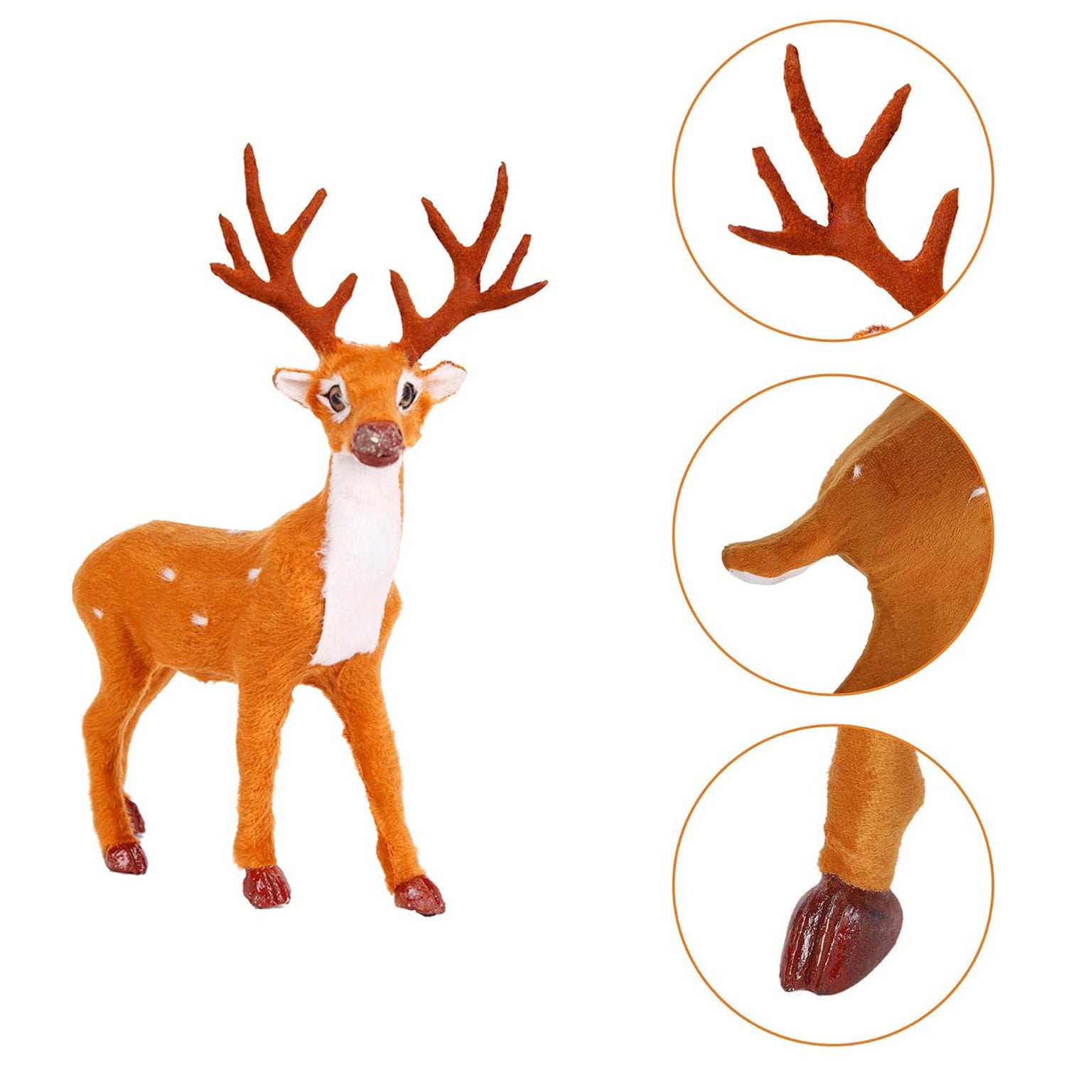 Santa's Reindeer Christmas Decoration, Simulation Christmas Reindeer for Home Festival Gift - Bosonshop