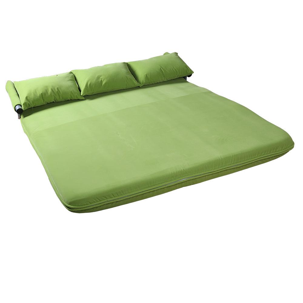 (Out of Stock) Foldable 3 persons Sofa Bed Sleeper Leisure Recliner, Green - Bosonshop