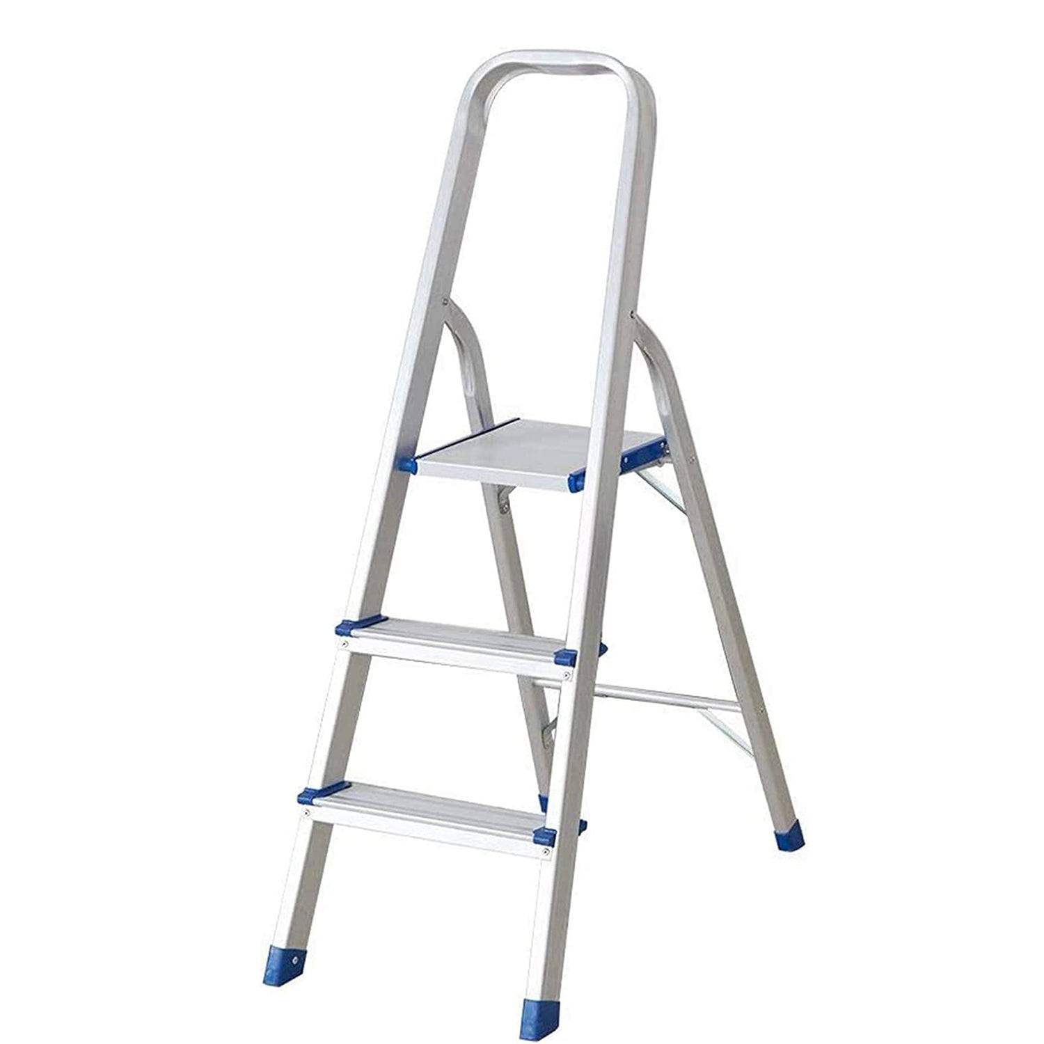 3 Step Non-Slip Aluminum Ladder Folding Platform Stool, 330 lbs Load Capacity - Bosonshop