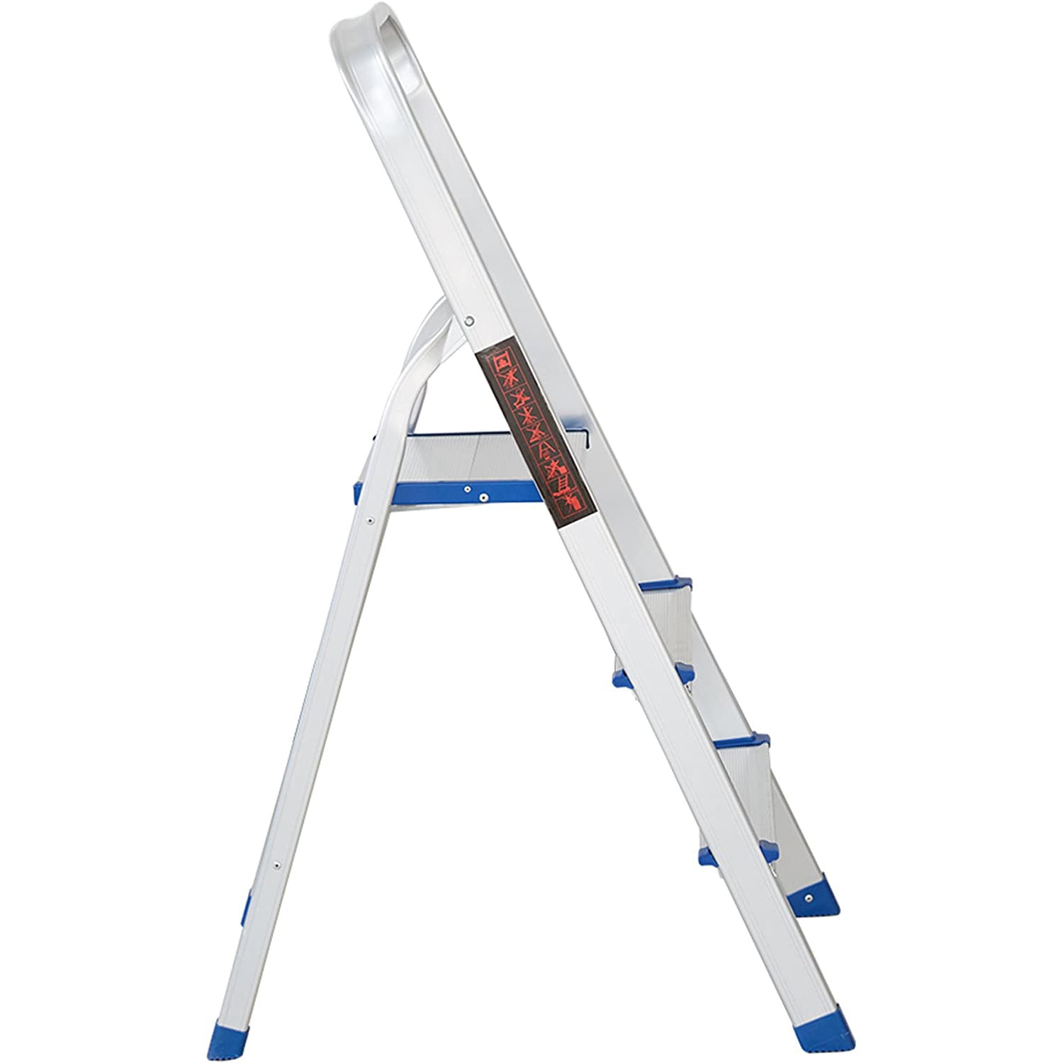 3 Step Non-Slip Aluminum Ladder Folding Platform Stool, 330 lbs Load Capacity - Bosonshop