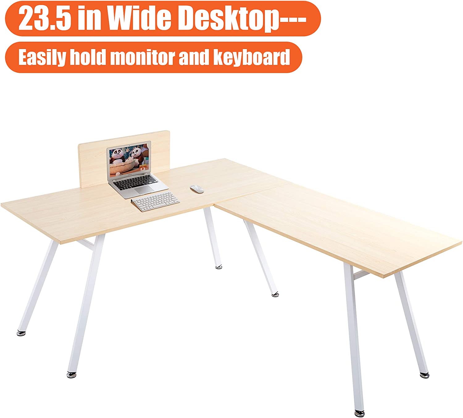 L Shaped Desk, 67"x 59" Corner Computer Desk PC Laptop Study Writing Table Workstation Gaming Table - Bosonshop