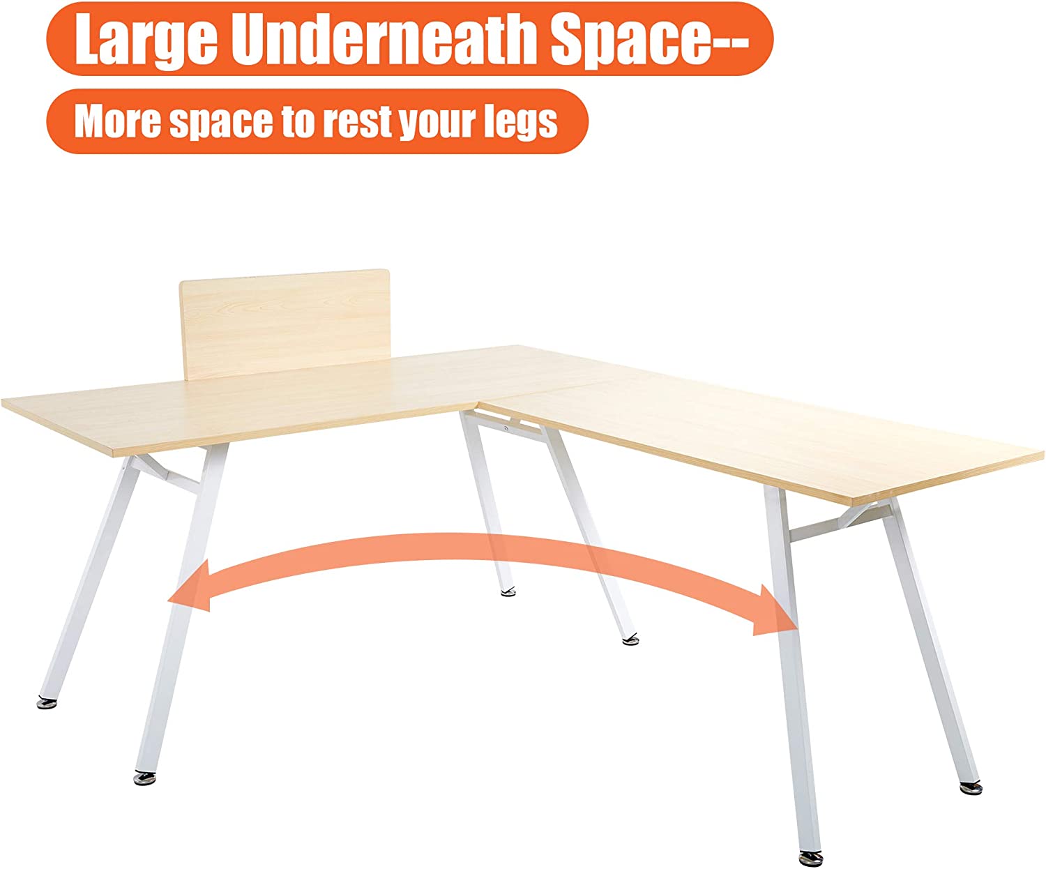 L Shaped Desk, 67"x 59" Corner Computer Desk PC Laptop Study Writing Table Workstation Gaming Table - Bosonshop